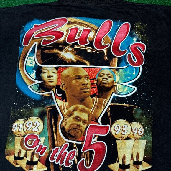 Vintage 90s RARE Chicago Bulls 1997 NBA Champions Jordan Rap Tee Mens XL T Shirt - Picture 4 of 7